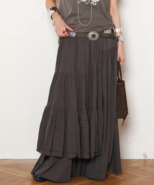 EVERYDAY I LIKE.(エヴリディアイライク)の「*Dramatic Wrap Skirt(スカート・レディース・ブラウン/ブラック・36/38)」の2枚目の写真