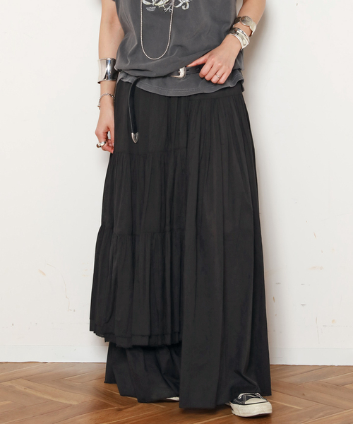 EVERYDAY I LIKE.(エヴリディアイライク)の「*Dramatic Wrap Skirt(スカート・レディース・ブラウン/ブラック・36/38)」の1枚目の写真