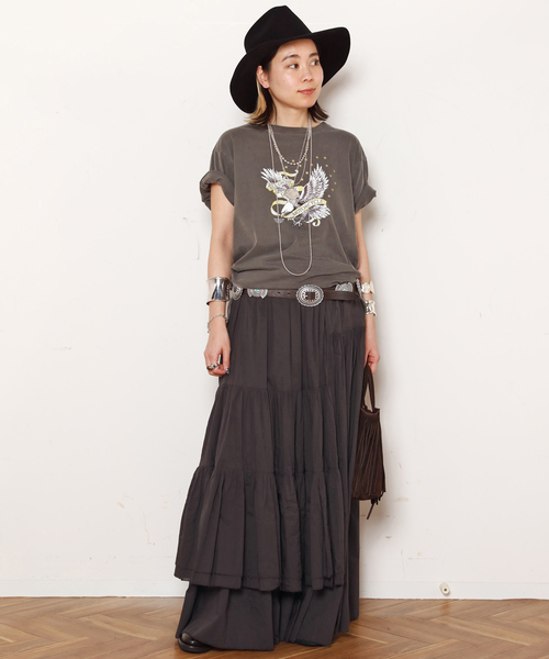 EVERYDAY I LIKE.(エヴリディアイライク)の「*Dramatic Wrap Skirt(スカート・レディース・ブラウン/ブラック・36/38)」の3枚目の写真