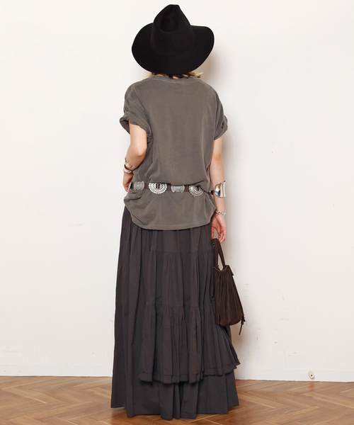 EVERYDAY I LIKE.(エヴリディアイライク)の「*Dramatic Wrap Skirt(スカート・レディース・ブラウン/ブラック・36/38)」の5枚目の写真