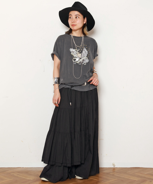 EVERYDAY I LIKE.(エヴリディアイライク)の「*Dramatic Wrap Skirt(スカート・レディース・ブラウン/ブラック・36/38)」の6枚目の写真