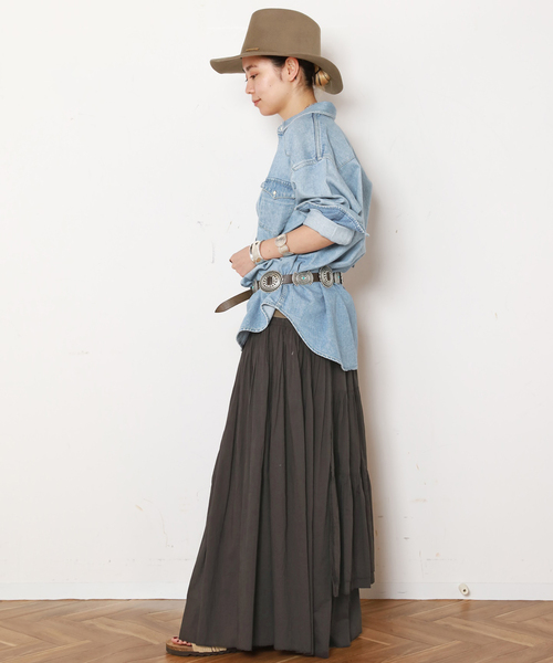 EVERYDAY I LIKE.(エヴリディアイライク)の「*Dramatic Wrap Skirt(スカート・レディース・ブラウン/ブラック・36/38)」の10枚目の写真