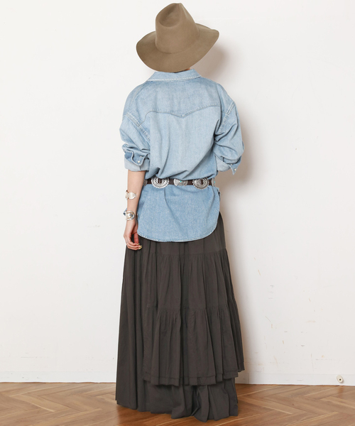 EVERYDAY I LIKE.(エヴリディアイライク)の「*Dramatic Wrap Skirt(スカート・レディース・ブラウン/ブラック・36/38)」の11枚目の写真