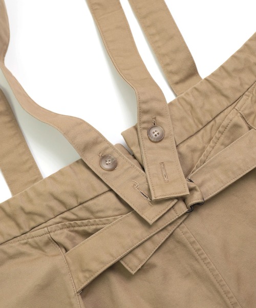 D.M.G.（ドミンゴ）の「[D.M.G. / ディーエムジー] 高密度チノクロス サスペンダーワークトラウザー（サロペット/オーバーオール・レディース・オリーブ/ベージュ・M）」の14枚目の写真