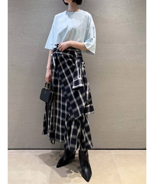 FURFUR（ファーファー）の「シャツドッキングチェックスカート（スカート・レディース・レッド/ブラック/ブルー・F）」の16枚目の写真