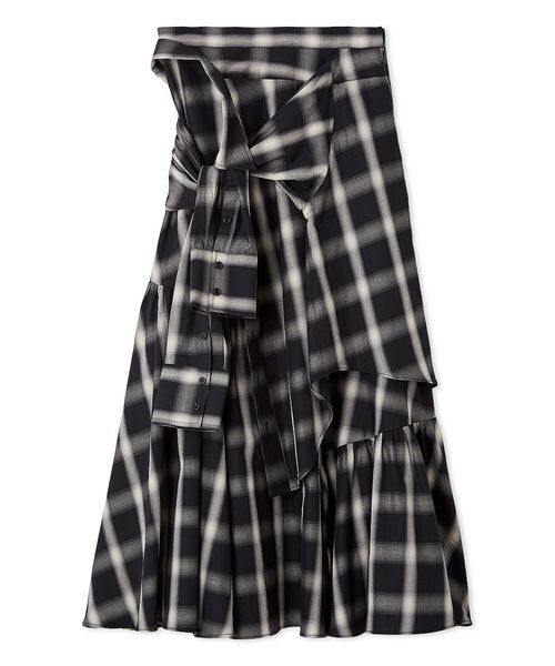 シャツドッキングチェックスカート（スカート）｜FURFUR（ファーファー