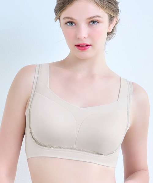 BRADELIS NEWYORK（ブラデリスニューヨーク）の「ゆきねえとろりソフトシルク混ライトブラ25 ブラデリス 補正下着 補整 ブラレット（ブラジャー・レディース・ブラック/グレイッシュベージュ/ブルー/ピンク・M/3L/LL/L/S/4L/5L）」の2枚目の写真