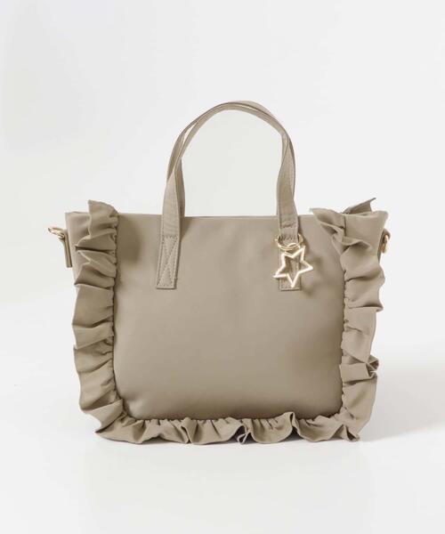 RODE SKO(ロデスコ)の「スターチャームフリルトートバッグ(トートバッグ・レディース・アイボリー/ブラック/モカ・ONE)」の13枚目の写真