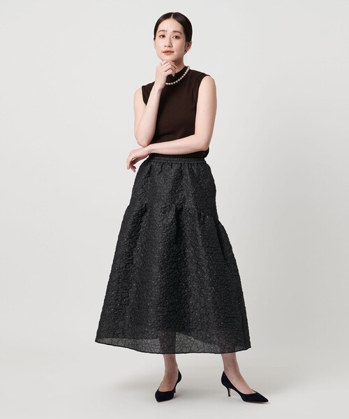 【新品タグ付】ユナイテッドアローズ スカート ニット ジャガード ジャカード UNITED ARROWS - 新品 タグ付き BLUELEA ジャガードスカートの