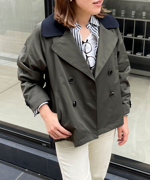 バイカラーショートトレンチコート（トレンチコート）｜MICO COULIER