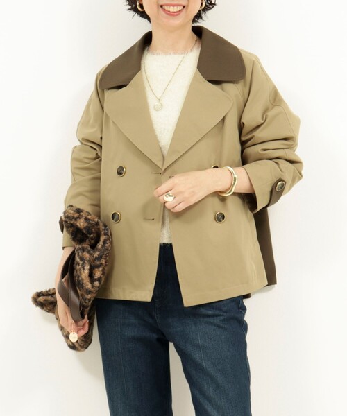 バイカラーショートトレンチコート（トレンチコート）｜MICO COULIER