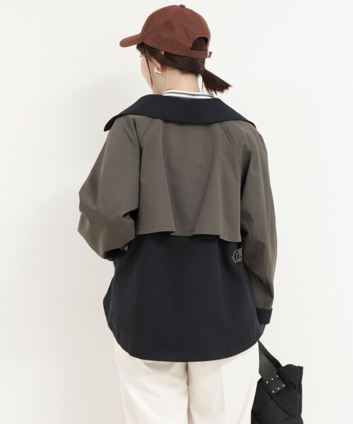 MICO COULIER（ミコクリエ）の「バイカラーショートトレンチコート（トレンチコート・レディース・チャコールグレー/キャメル・38）」の18枚目の写真