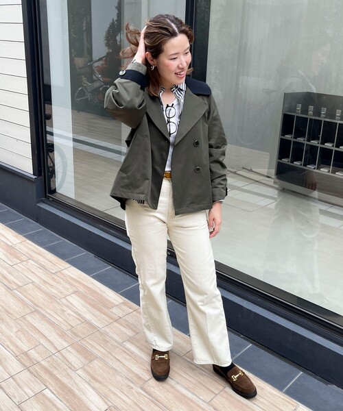 バイカラーショートトレンチコート（トレンチコート）｜MICO COULIER