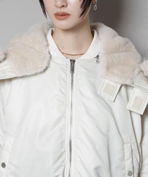 upperhights（アッパーハイツ）の「upper hights/THE U-2 HOODIE OFF WHITE（MA-1・レディース・オフホワイト・1）」の8枚目の写真