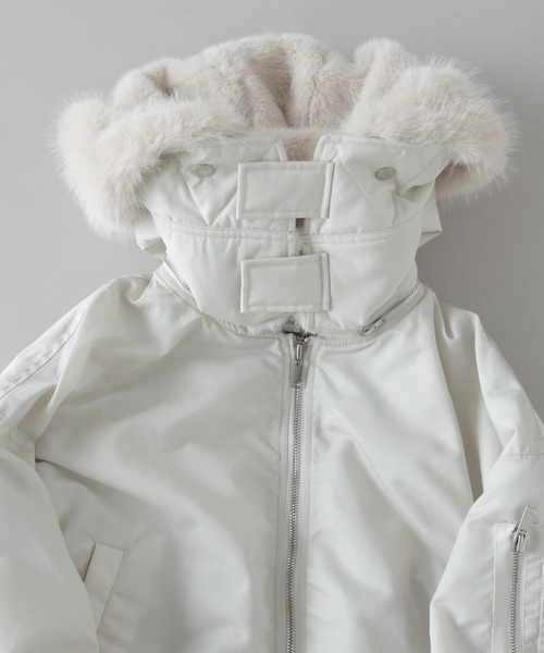 upperhights（アッパーハイツ）の「upper hights/THE U-2 HOODIE OFF WHITE（MA-1・レディース・オフホワイト・1）」の16枚目の写真