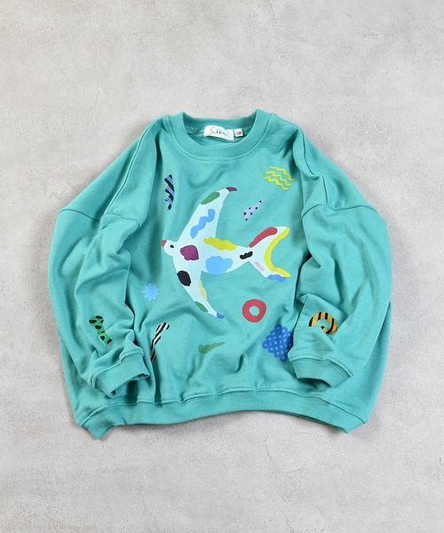 MARKEY'S（マーキーズ）の「【Subikiawa】別注プリントトレーナー（スウェット・キッズ・杢グレー/エメラルド/ホワイト系その他・130/120/100/95/90/80/110/140）」の5枚目の写真