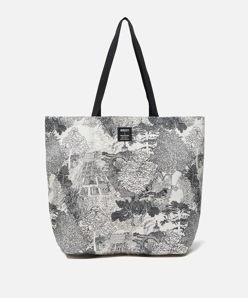 AIGLE（エーグル）の「【国立自然史博物館】 プリントキャンバストートバッグ / 大容量（トートバッグ・レディース・ホワイト/モスグリーン・FREE）」の5枚目の写真