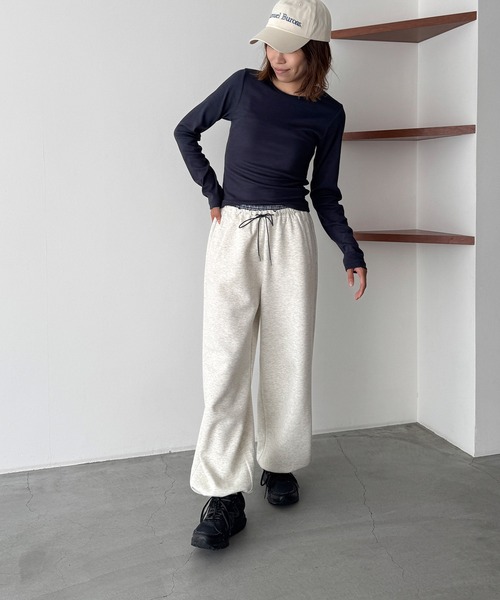 CANAL JEAN(キャナルジーン)の「El mar コットンレーヨンリブロングTシャツ(Tシャツ/カットソー・レディース・チャコールグレー/ブラック/ネイビー/ホワイト・ONE SIZE)」の14枚目の写真