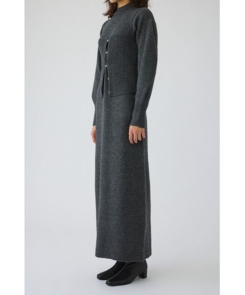 RIM.ARK(リムアーク)の「Setting knit dress セッティング ニットドレス(ワンピース・レディース・ブラック/グレー/ベージュ・36/38)」の6枚目の写真