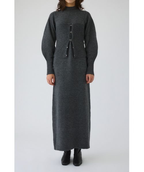 RIM.ARK(リムアーク)の「Setting knit dress セッティング ニットドレス(ワンピース・レディース・ブラック/グレー/ベージュ・36/38)」の12枚目の写真