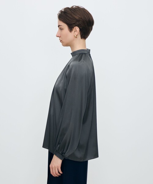 TOMORROWLAND collection シルクブラウス ウォッシャブルシルク シャーリングカラーブラウス（シャツ