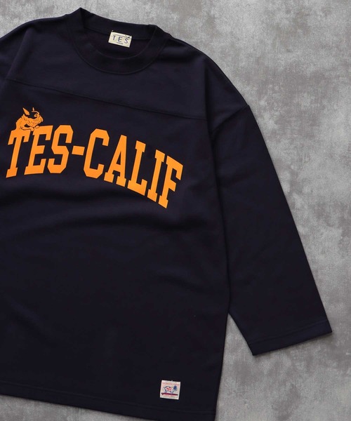 The Endless Summer（エンドレスサマー）の「TES CALIF FOOT BALL T-SHIRT 9SLEEVE / フットボールTシャツ  ９分袖（Tシャツ/カットソー・メンズ・ホワイト/ネイビー/ブラック/ワイン・SMALL/MEDIUM/LARGE/X-LARGE）」の3枚目の写真