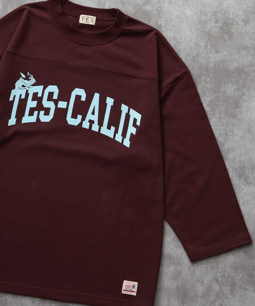 The Endless Summer（エンドレスサマー）の「TES CALIF FOOT BALL T-SHIRT 9SLEEVE / フットボールTシャツ  ９分袖（Tシャツ/カットソー・メンズ・ホワイト/ネイビー/ブラック/ワイン・SMALL/MEDIUM/LARGE/X-LARGE）」の4枚目の写真
