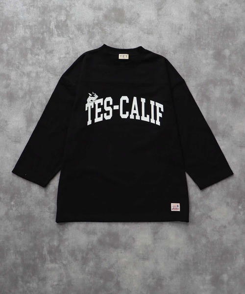 The Endless Summer（エンドレスサマー）の「TES CALIF FOOT BALL T-SHIRT 9SLEEVE / フットボールTシャツ  ９分袖（Tシャツ/カットソー・メンズ・ホワイト/ネイビー/ブラック/ワイン・SMALL/MEDIUM/LARGE/X-LARGE）」の2枚目の写真