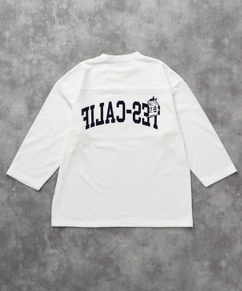 The Endless Summer（エンドレスサマー）の「TES CALIF FOOT BALL T-SHIRT 9SLEEVE / フットボールTシャツ  ９分袖（Tシャツ/カットソー・メンズ・ホワイト/ネイビー/ブラック/ワイン・SMALL/MEDIUM/LARGE/X-LARGE）」の5枚目の写真