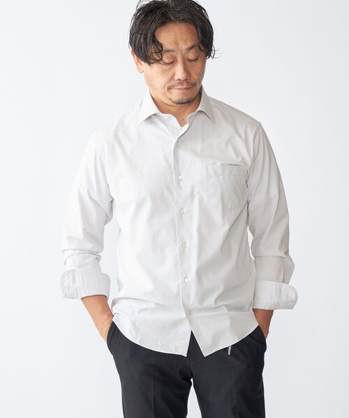 SHIPS(シップス)の「SHIPS: SMOOTH TEX ワイドカラー シャツ(シャツ/ブラウス・メンズ・ホワイト/ネイビー/トップグレー/コバルトブルー・MEDIUM/LARGE/SMALL/X-LARGE)」の6枚目の写真