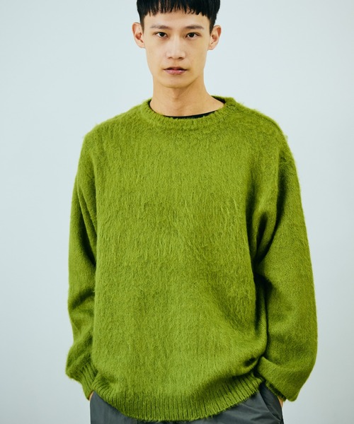 TOWNCRAFT（タウンクラフト）の「TOWNCRAFT / タウンクラフト SOLID SHAGGY CREW SWEATER 無地 ソリッド シャギー クルーセーター モヘアタッチ（ニット/セーター・メンズ・ブラック/チャコールグレー/ヘザーグレー/グリーン/ネイビー/ピンク・X-SMALL/SMALL/MEDIUM/LARGE）」の4枚目の写真