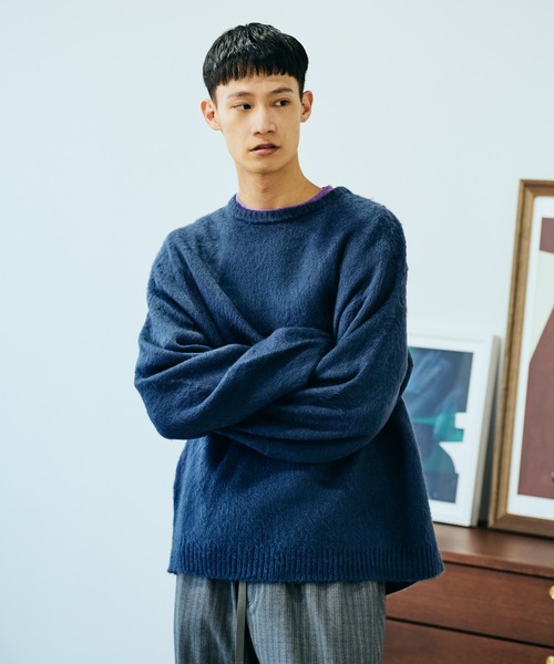 TOWNCRAFT / タウンクラフト SOLID SHAGGY CREW SWEATER 無地 ソリッド