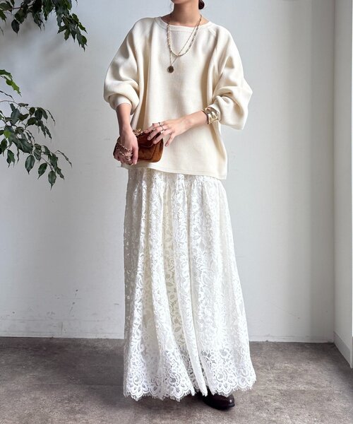 DouDou（ドゥドゥ）の「ストレッチヤーン片畦ポンチョニット（ニット/セーター・レディース・ブラック/オフホワイト/レッド/ベージュ・FREE）」の15枚目の写真