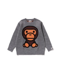 A BATHING APE ロゴ ニット　グレー A BATHING APE ロゴ ニット グレー - メルカリ