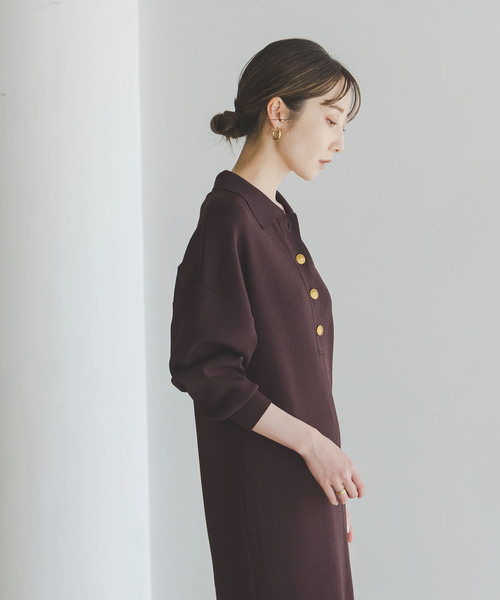 NOBLE　ポロシャツニットワンピース(新品未使用) NOBLE ワンピース 「追加」ポロシャツニットワンピース : ZOZOTOWN