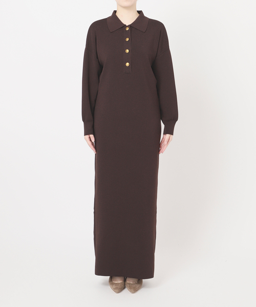 NOBLE ノーブル　ロングシャツ　ワンピース NOBLE ノーブル ロングシャツワンピース キャメル ゆったり