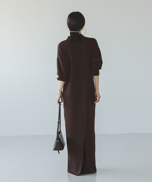 NOBLE ポロシャツニットワンピース　36 ブラウン Noble（ノーブル）の「《追加》ポロシャツニットワンピース