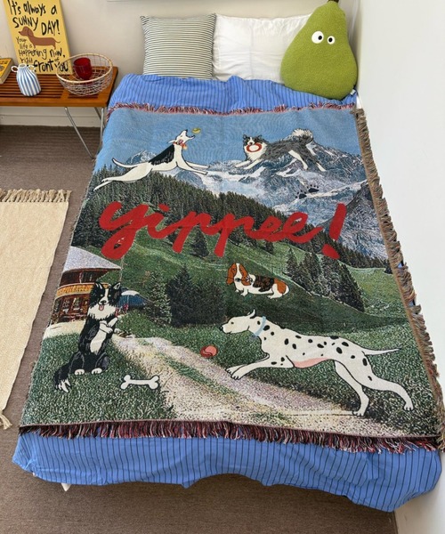 Made in I（メイドインアイ）の「Dog Paradise Tapestry Blanket（ブランケット・レディース・ブルー系その他/グリーン系その他・FREE）」の5枚目の写真