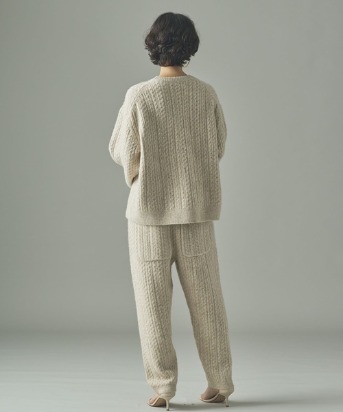 Curensology（カレンソロジー）の「Curensology(カレンソロジー)/シャギーケーブルニットパンツ（その他パンツ・レディース・ブラウン/オフホワイト・FREE）」の9枚目の写真