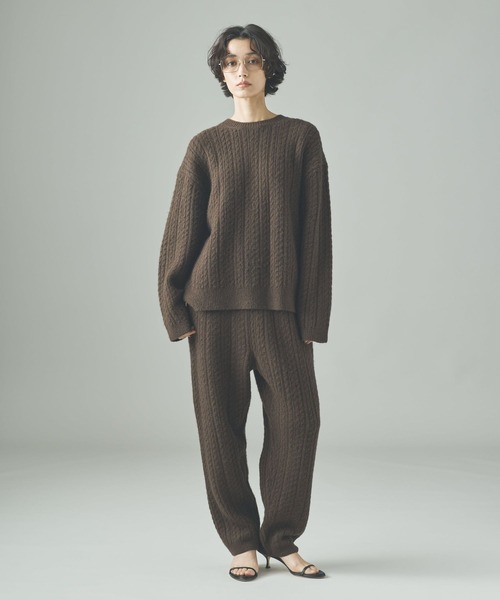 Curensology（カレンソロジー）の「Curensology(カレンソロジー)/シャギーケーブルニットパンツ（その他パンツ・レディース・ブラウン/オフホワイト・FREE）」の14枚目の写真