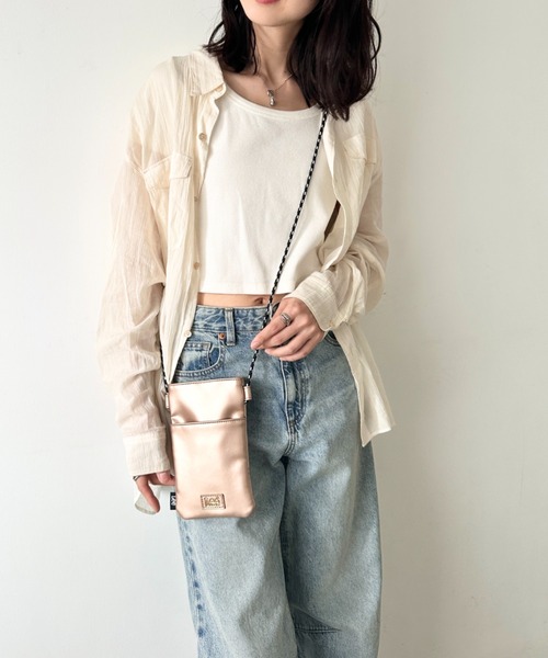 スマホショルダー　コヤンイサムチョン☆ぷっくりローリーポーリー☆チャーム付き Lee/リー フェイクレザー ミニショルダー/スマホショルダー/メタル