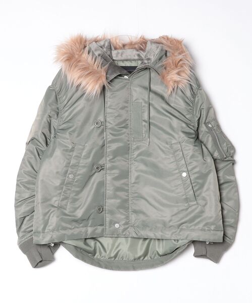 ADAM PATEK（アダムパテック）の「【ADAMPATEK/アダムパテック】N2B&N3B mix design  jacket（ミリタリージャケット・メンズ・ブラック/オリーブ・2/1）」の9枚目の写真