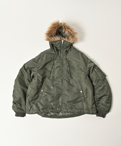 ADAM PATEK（アダムパテック）の「【ADAMPATEK/アダムパテック】N2B&N3B mix design  jacket（ミリタリージャケット・メンズ・ブラック/オリーブ・2/1）」の20枚目の写真