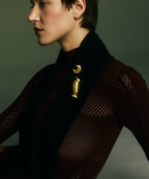 IRIS47(イリスフォーセブン)の「【IRIS 47】cashmere tie stole/カシミア タイ ストール dress31(ストール/ショール・レディース・ライトブルー/ブラック/ホワイト・FREE)」の12枚目の写真