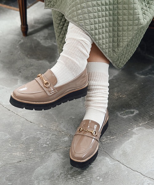 Balancoire(ブランコアール)の「Balancoire(ブランコワール) 防水 晴雨兼用 厚底ビットローファー(ローファー・レディース・モカ/プラチナム/ブラック系その他/アイボリー・23.5cm/24.0cm/24.5cm/25.0cm/22.5cm/23.0cm)」の1枚目の写真