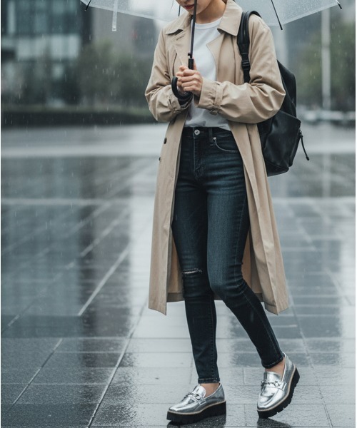 Balancoire(ブランコアール)の「Balancoire(ブランコワール) 防水 晴雨兼用 厚底ビットローファー(ローファー・レディース・モカ/プラチナム/ブラック系その他/アイボリー・23.5cm/24.0cm/24.5cm/25.0cm/22.5cm/23.0cm)」の20枚目の写真