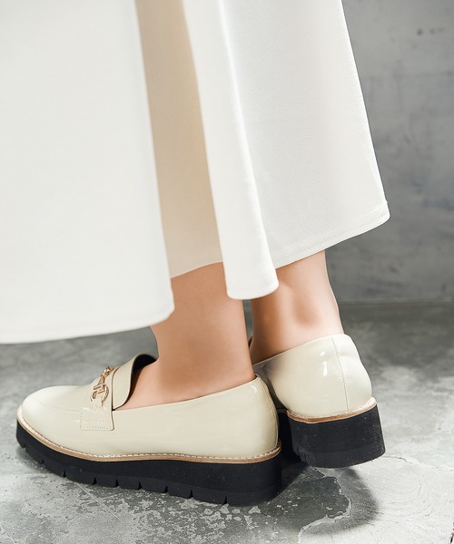 Balancoire(ブランコアール)の「Balancoire(ブランコワール) 防水 晴雨兼用 厚底ビットローファー(ローファー・レディース・モカ/プラチナム/ブラック系その他/アイボリー・23.5cm/24.0cm/24.5cm/25.0cm/22.5cm/23.0cm)」の8枚目の写真