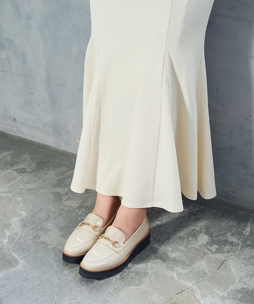 Balancoire(ブランコアール)の「Balancoire(ブランコワール) 防水 晴雨兼用 厚底ビットローファー(ローファー・レディース・モカ/プラチナム/ブラック系その他/アイボリー・23.5cm/24.0cm/24.5cm/25.0cm/22.5cm/23.0cm)」の6枚目の写真