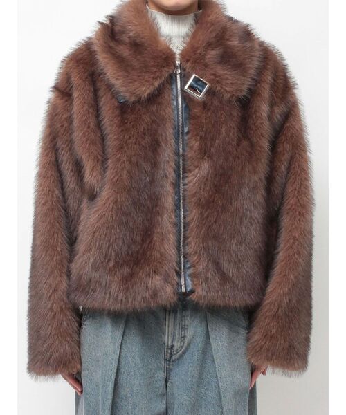 セール】【WEB限定】ベルトミドルファーコート（ブルゾン）｜jouetie