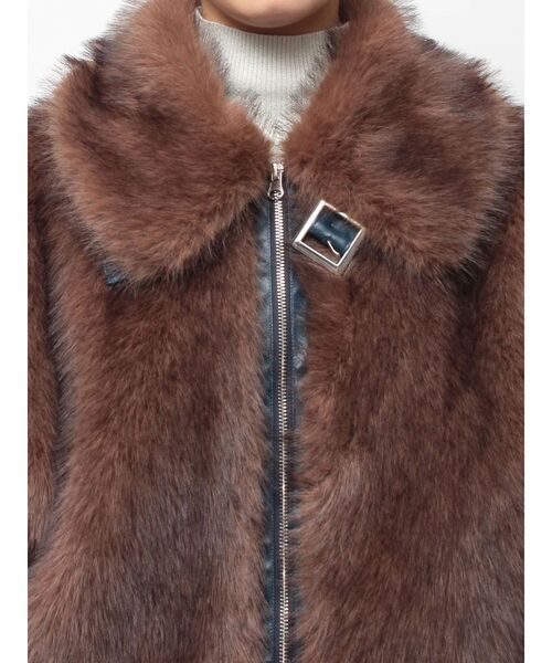 セール】【WEB限定】ベルトミドルファーコート（ブルゾン）｜jouetie